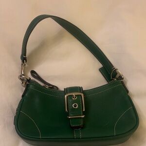 Coach Forest Green Leather Shoulder Bag